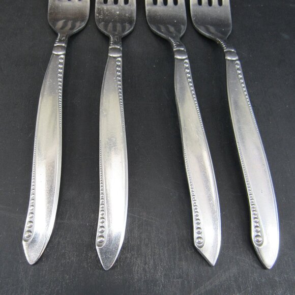 AIRMACK AMK8 Beaded Stainless Flatware Solingen-Germany Set of 4 Dinner Forks - Picture 3 of 7